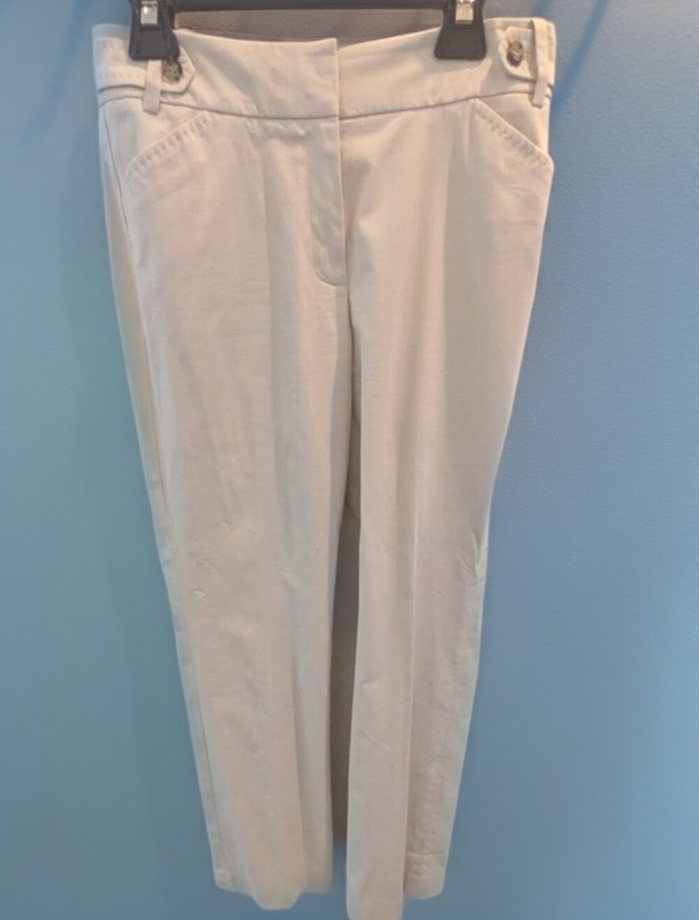 Talbots Cream Women's Trouser Dress Pants Size 2 Accent Buttons